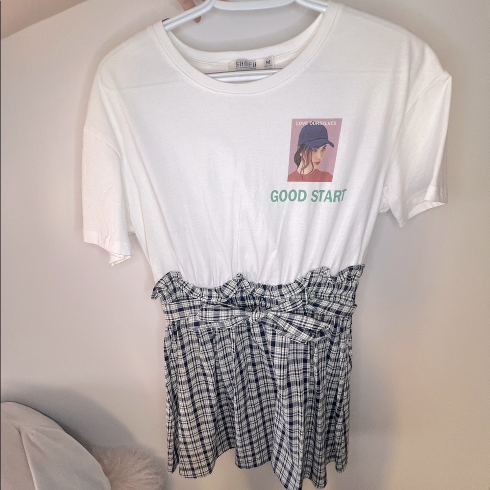 BRAND NEW essentially! Worn once! Sanfu plaid dress!Super cute for a casual day!